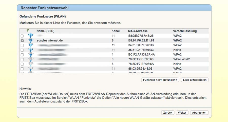 sorglosinternet Erweiterung Fritz WLAN Repeater 450 - Schritt 4
